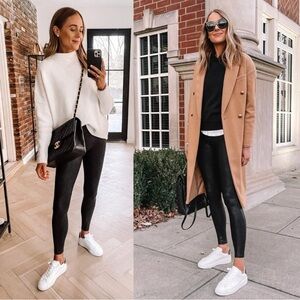 SPANX‎ Faux Leather Leggings in Black Size M